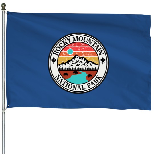 Discover Rocky Mountain National Park-Vintage House Flags