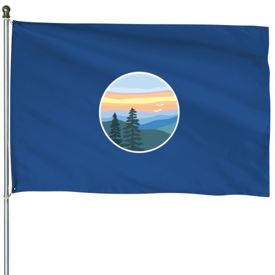 Discover Mountain Sunset Mountain Sunset House Flags
