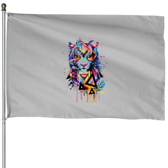 Discover Tiger Watercolor House Flags