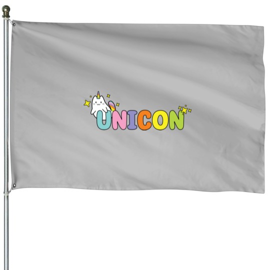 Discover Cute Unicon House Flags