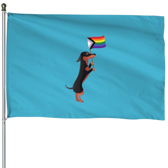 Discover Dachshund Pride Flags Lgbtq Rainbow House Flags