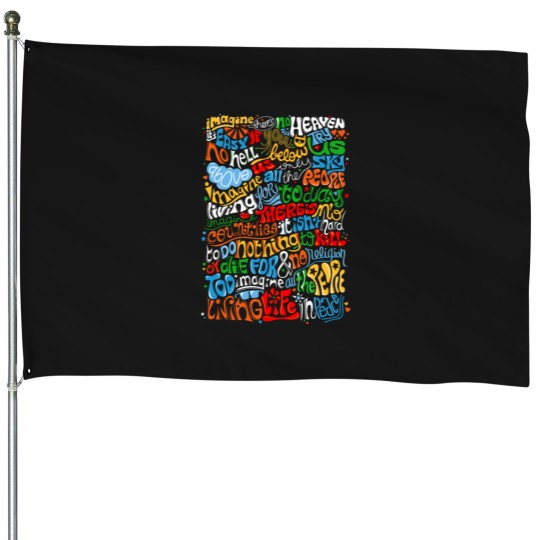 Discover Lennon Imagine Quote House Flags