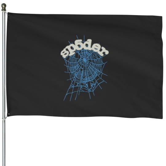 Discover Streetwear Inspired Sky Blue Web House Flags