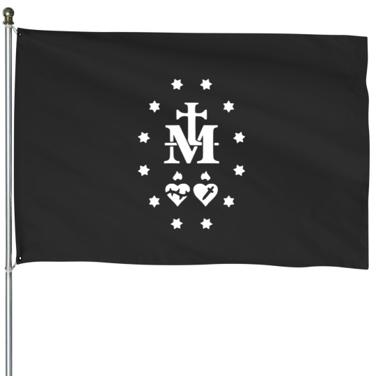 Discover Miraculous Medal Virgin Mary House Flags