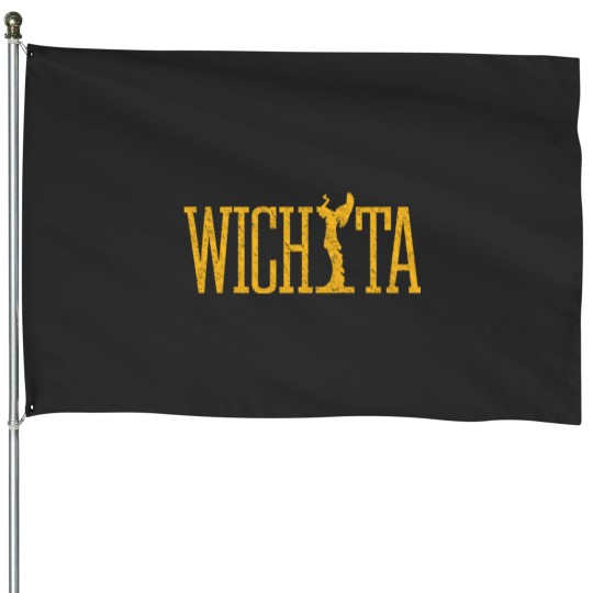 Discover Wichita Keeper Of The Plains Yellow Distressed Wic House Flags