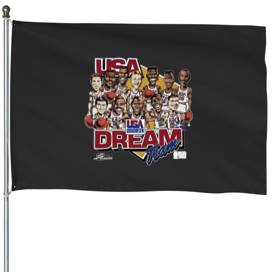 Discover Vintage 1992 USA Mens Basketball Olympic Dream Team House Flags