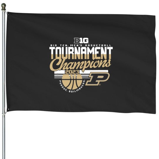Discover Purdue Boilermakers Big Ten Champs Basketball Black House Flags