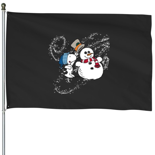 Discover vintage snoopy with snowmanwinter wonderland crewneck House Flags