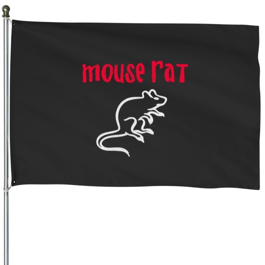 Discover Parks & Recreation Mouse Rat Logo Distressed House Flags
