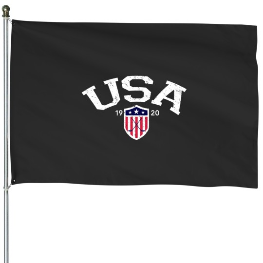 Discover Vintage USA National Hockey House Flags