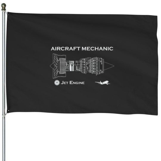 Discover Aircraft Mechanic - Jet Engine House Flags