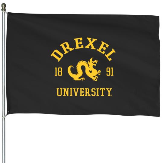 Discover drexel dragons stamp logo officially licensed navy House Flags