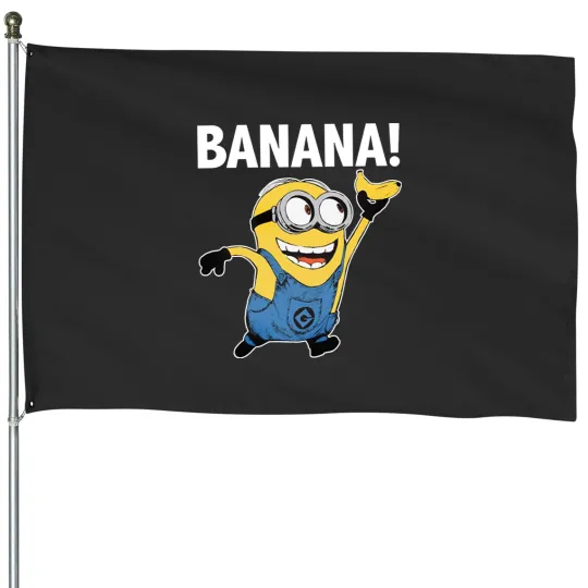 Discover Minions Banana! Blue House Flags, Minions Unisex House Flags
