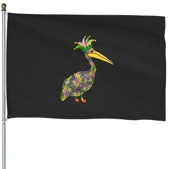 Discover Mardi Gras Pelican House Flag, 2023 Carnival Decoration