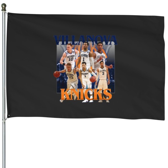 Discover NEW Villanova Knicks Josh Hart, Jalen Brunson and Donte Divincenzo Vintage Graphic Unisex House Flags
