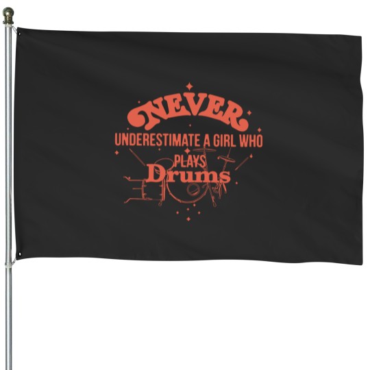 Discover House Flags For Drums Girl, Drummer House Flags Woman