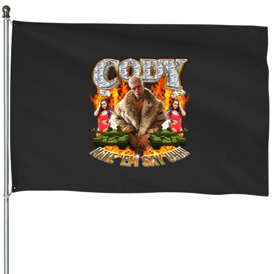 Discover Cody Rhodes Make 'Em Say Uhh House Flags Cotton Men's House Flags