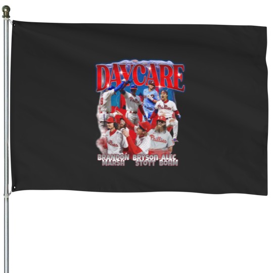 Discover Vintage Daycare Baseball House Flags, Bryson Stott Alec Bohm Brandon Marsh