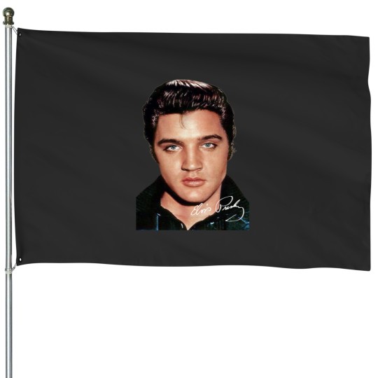 Discover Elvis Presley Signature House Flags Short Sleeve Cotton White Women Men S to 5XL