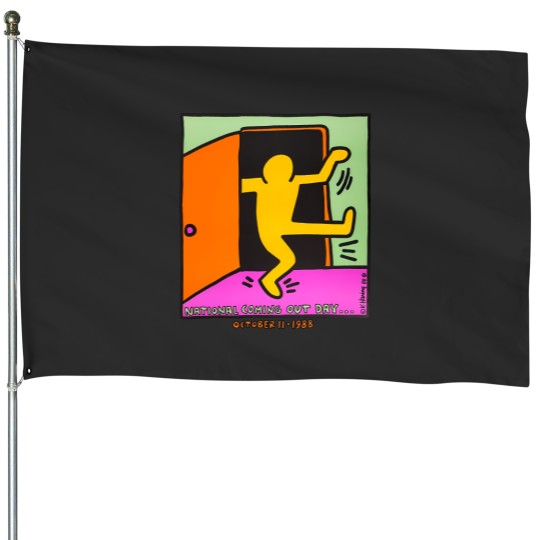Discover vintage keith haring 1988 House Flags national coming out day