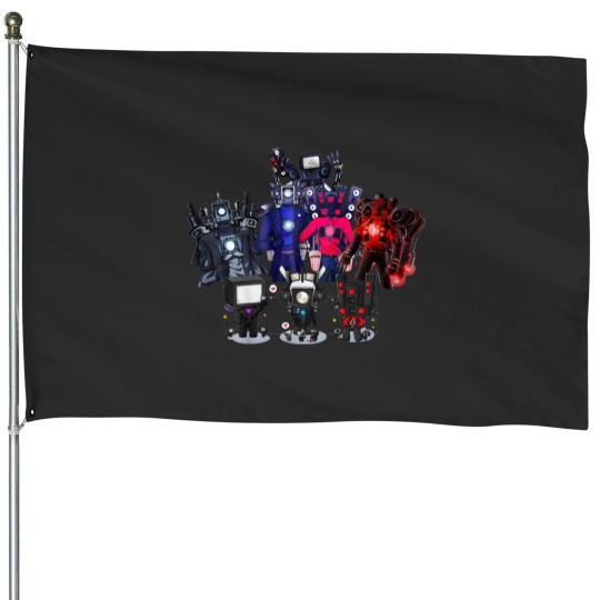 Discover Skibidi Team House Flags