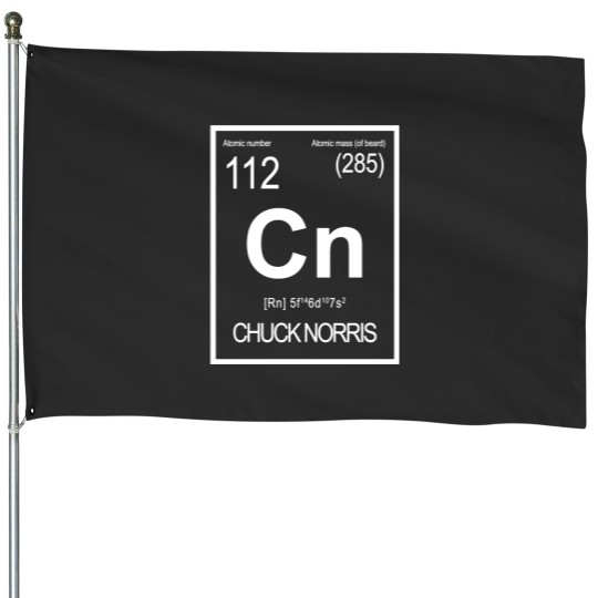 Discover Chuck Norris - Periodic Table of Elements Classic House Flags