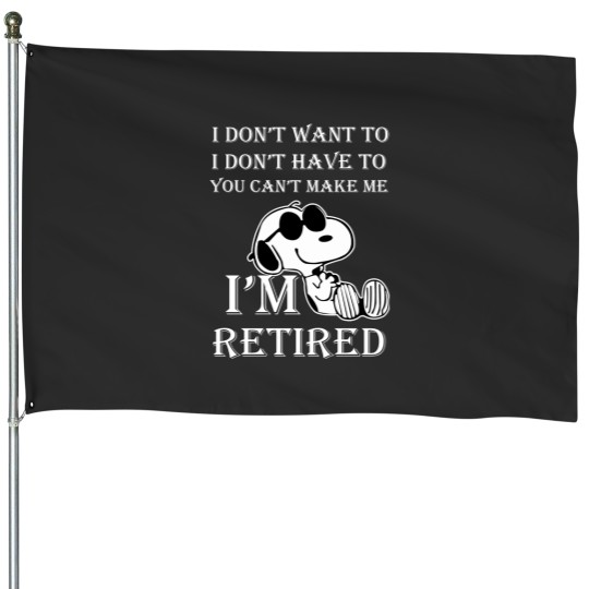 Discover I'm Retired Snoopy House Flags