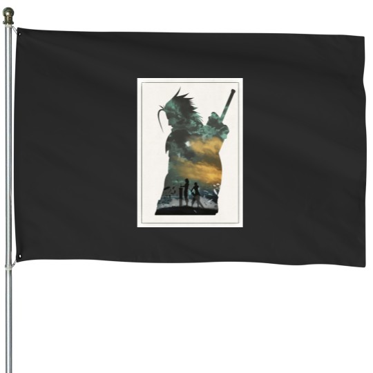 Discover Final Fantasy 7 VII Zack and Cloud Minimalist Art House Flags