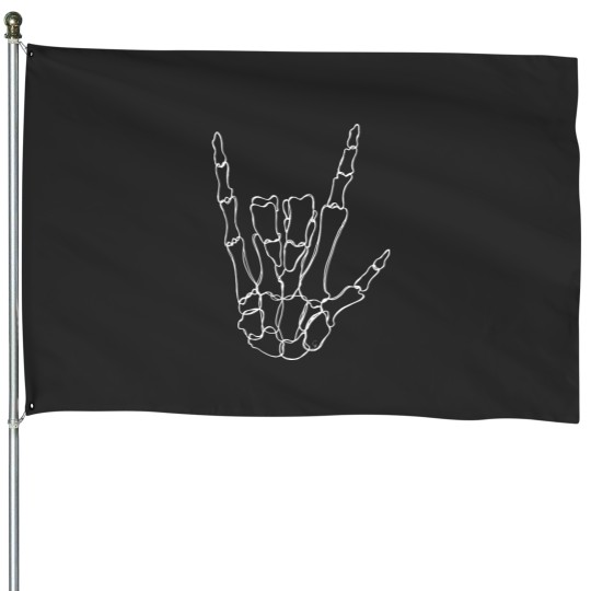 Discover Bones I Love You Hand Gesture - Skeleton - House Flags