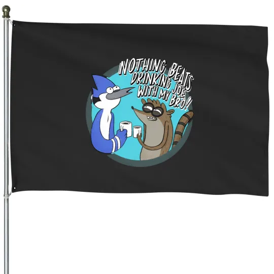 Discover Regular show House Flags, Beer House Flags unisex, Mordecai, Rigby men's, women's