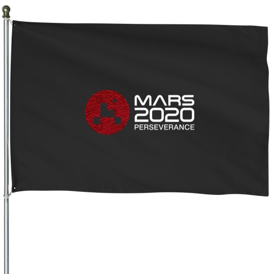 Discover Mars 2020 Perseverance - Space Red Leather Galaxy - Black - Mars 2020 Mission Patch - House Flags