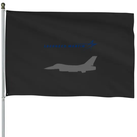Discover Lockheed Martin F-16 Fighting Falcon Logo Unisex House Flags