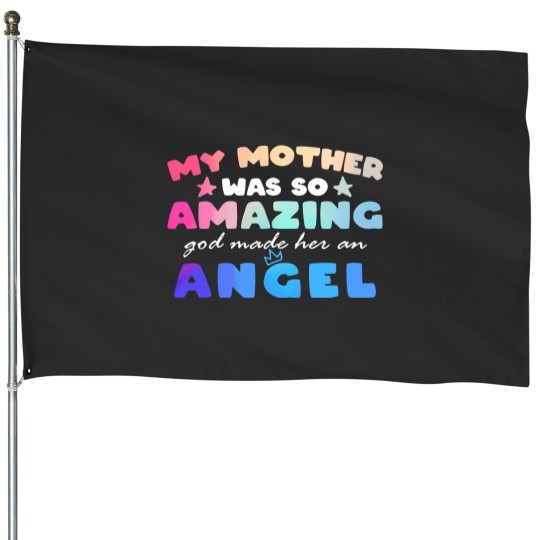 Discover Funny Mother's Day House Flag - My Mother is an Angel