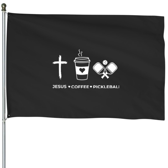 Discover Jesus Coffee Pickleball  House Flags