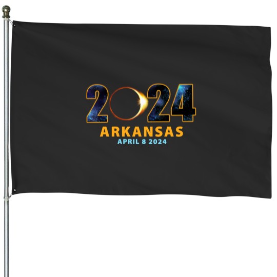 Discover Total Eclipse Arkansas House Flags,  2024 Eclipse Souvenir House Flags