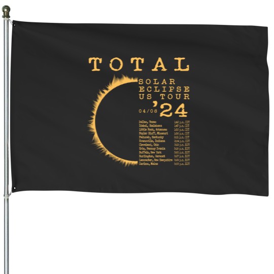Discover Total Solar Eclipse House Flag, April 8, 2024 North American Path