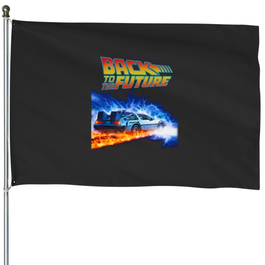 Discover back to the future PNG just DTF halftone black House Flags