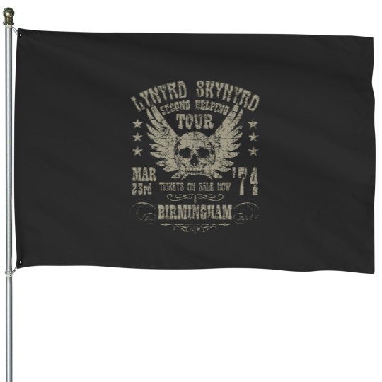 Discover Lynyrd Skynyrd 1974, distressed House Flags, Lynyrd Skynyrd rock band House Flags