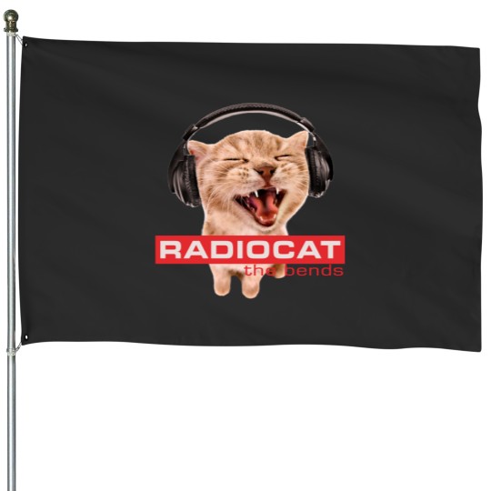 Discover RadioCat House Flag, Meme Cat Design Inspired by Radiohead