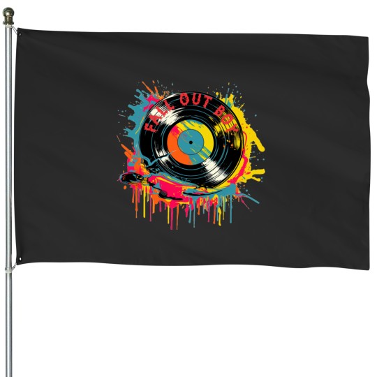 Discover Fall Out Splash Colorful House Flags