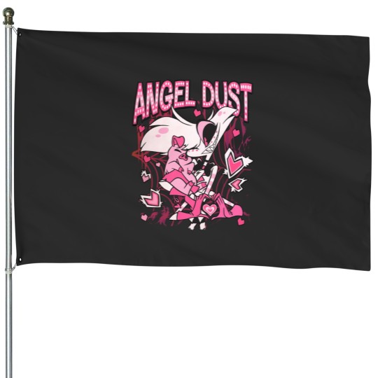 Discover Hazbin Hotel Angel Dust And Fat Nugget Cute House Flags