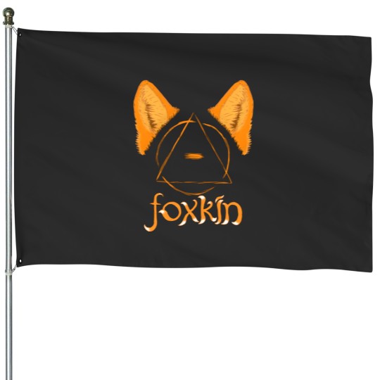Discover Foxkin therian theta-delta with fox ears Sticker House Flags