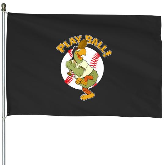Discover Play Ball Pirate Baseball Mascot Pirate Parrot House Flags