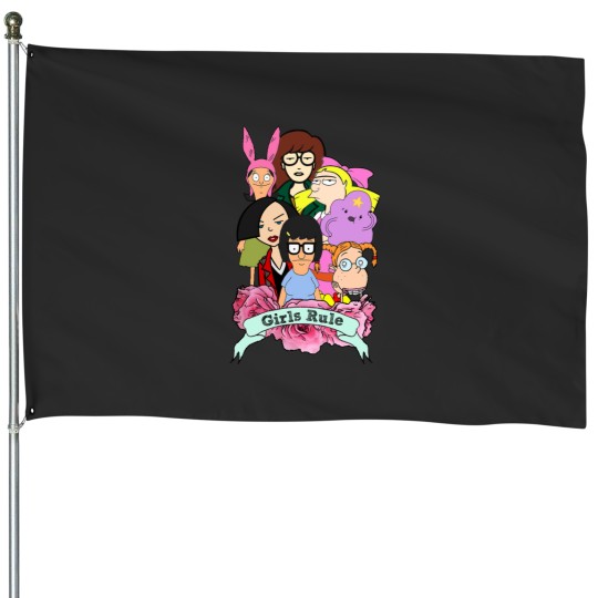 Discover Rule the Cool: 90's Girls Rule Cartoon House Flags