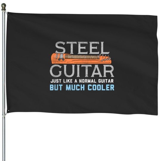 Discover Steel Guitar For Guitar Player House Flags