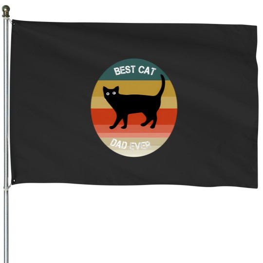 Discover Best Cat Dad Ever Basic Softstyle Customizable House Flags