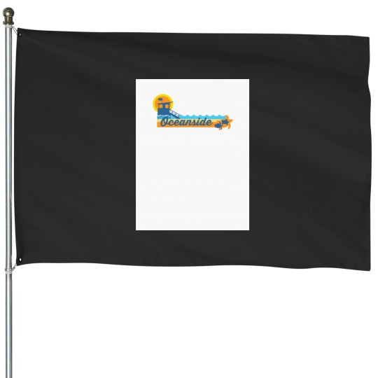 Discover Oceanside - CaliforniaBaseball ¾ Sleeve House Flags