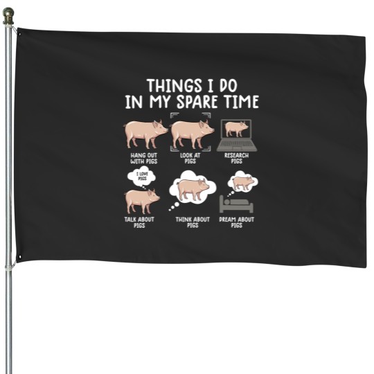 Discover Funny Pig Farm House Flag