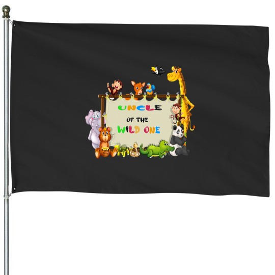 Discover Uncle Of The Wild One Zoo Safari House Flags