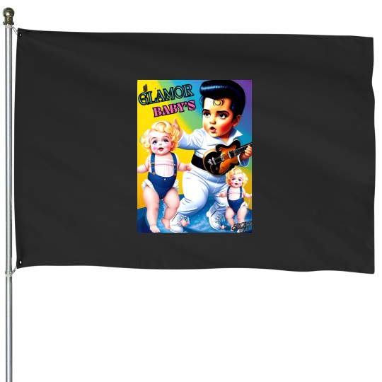 Discover Elvis  Marilyn’s Glamor Twins Rock the Dance Floor Sticker House Flags